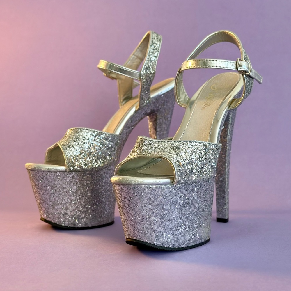 Glitter Disco Pleaser Platform Heels 🪩💅🏼